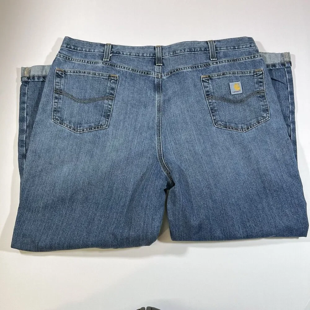 Carhartt BD1483-M Relaxed Fit Medium Wash Denim Jeans Pants Men's 46x30
